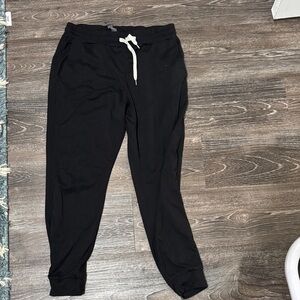 Vuori Black Track Pants with White Drawstring